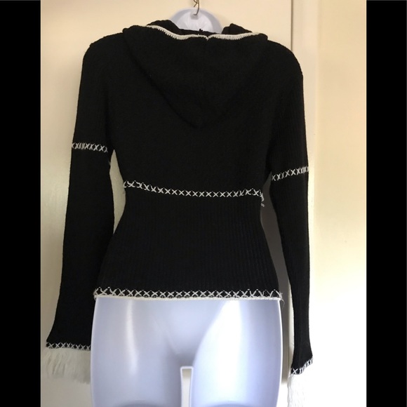 KNITS LANDING, Large size , huded  black women’s sweater long sleeves - Picture 2 of 11